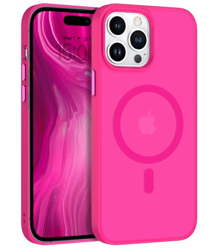 BENTOBEN Schutzhülle für iPhone 14 Pro, kompatibel mit Magsafe, magnetisch, stoßfest, matt, transparent, kratzfest, Schutzhülle für iPhone 14 Pro 6,1 Zoll (15,7 cm), Rosa, Rot von BENTOBEN