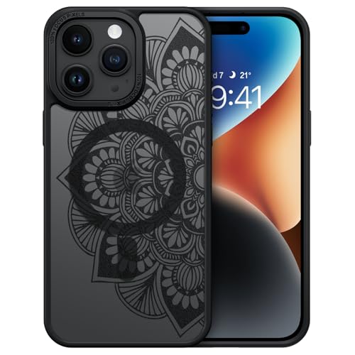BENTOBEN Schutzhülle für iPhone 14 Pro, magnetische Hülle [kompatibel mit MagSafe], schlanke Passform, niedliches Mandala-Blumen-Design, stoßfest, schützender Stoßfänger, für Damen, Herren, Mädchen, von BENTOBEN