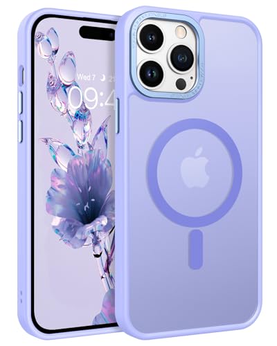 BENTOBEN Schutzhülle für iPhone 14 Pro Max, magnetische Hülle [kompatibel mit MagSafe], durchscheinend, matt, stoßfest, für Damen und Herren, Schutzhülle für iPhone 14 Pro Max 6,7 Zoll, Violett / Blau von BENTOBEN
