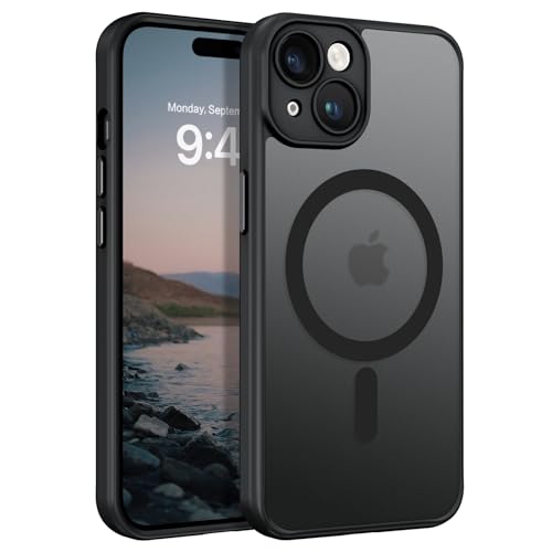 BENTOBEN Schutzhülle für iPhone 15, durchscheinend, mattiert, magnetisch, kompatibel mit MagSafe, matter Kameraschutz, stoßfest, für Damen und Herren, Schwarz BENTOBEN Schutzhülle für iPhone 15, durchscheinend, mattiert, magnetisch, kompatibel mit MagSafe, matter Kameraschutz, stoßfest, für Damen und Herren, Schwarz von BENTOBEN
