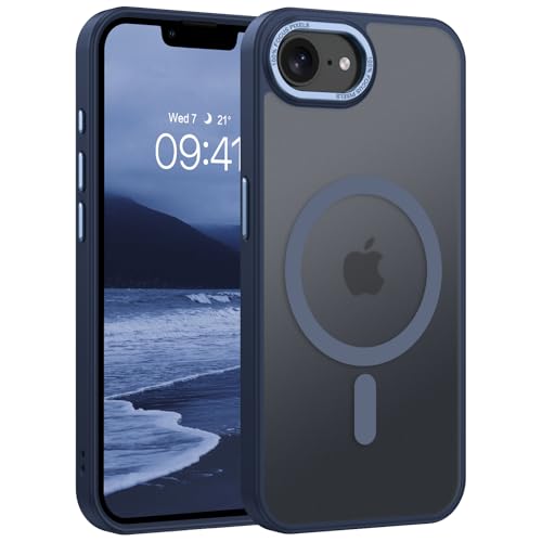 BENTOBEN Schutzhülle für iPhone 16e, kompatibel mit MagSafe, magnetische Handyhülle, durchscheinend, matt, matt, dünn, stoßfest, für Damen und Herren, 15,5 cm (6,1 Zoll), Marineblau von BENTOBEN