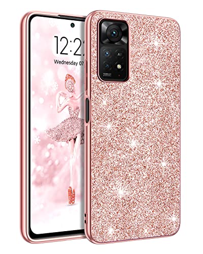 BENTOBEN Xiaomi Redmi Note 11 Pro 4G/5G Hülle Handyhülle Case Glitzer Slim Leicht PC Schale mit TPU Bumper Anti Rutsch Schutzhülle Hülle für Xiaomi Redmi Note 11 Pro 4G/5G/Note 12 Pro 4G, Rosegold von BENTOBEN