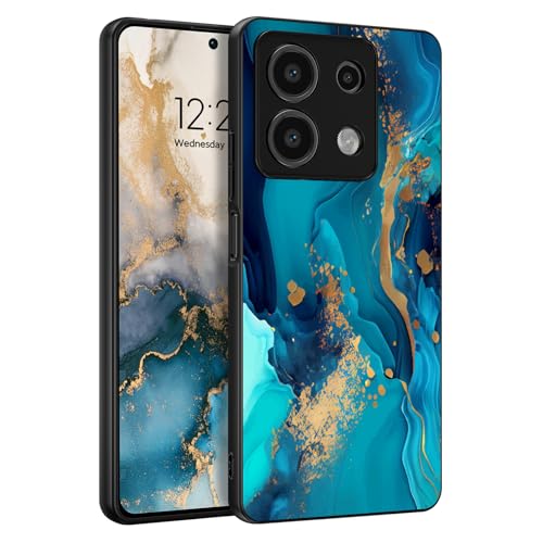 BENTOBEN für Xiaomi Redmi Note 13 5G Hülle, Handyhülle Xiaomi Redmi Note 13 5G Case Slim dünn Fluoreszenz Gold Blau Muster PC Schale mit TPU Bumper Kratzfest Schutzhülle Hülle von BENTOBEN