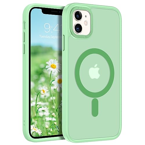 BENTOBEN iPhone 11 Schutzhülle, Magnetische Hülle [Kompatibel mit MagSafe] Durchscheinend Matt Stoßfest Anti-Fingerabdruck Anti-Kratzer Schutzhülle für iPhone 11 6,1 Zoll Matcha-Grün von BENTOBEN