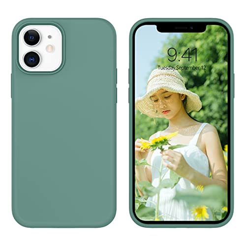 BENTOBEN iPhone 12 Hülle iPhone 12 Pro Hülle Liquid Silikon Case, Slim Kratzfest Weiche Flüssigsilikon Gummi innem Microfaser Futter Rundumschutz Handyhülle iPhone 12/iPhone 12 Pro 6.1'' Kieferngrün von BENTOBEN