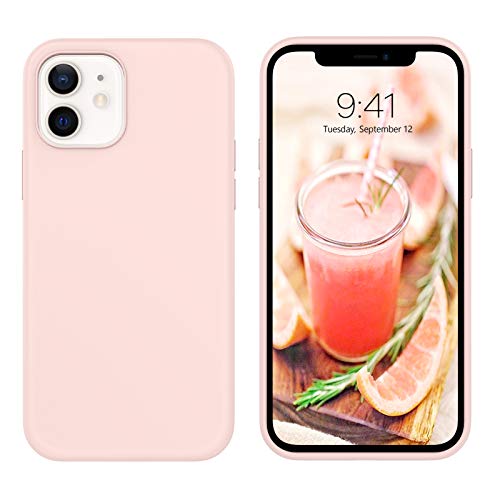 BENTOBEN iPhone 12 Hülle iPhone 12 Pro Hülle Silikon Case, iPhone 12 Handyhülle Slim Kratzfest Weiche Flüssigsilikon Gummi mit innem Soft Microfaser Tuch Futter iPhone 12/iPhone 12 Pro 6.1'' Rosa von BENTOBEN