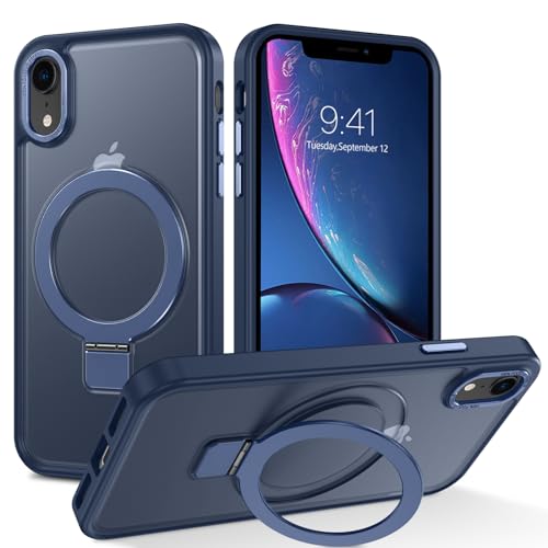 BENTOBEN für iPhone XR Hülle für MagSafe mit Ständer, iPhone XR Hülle 【Magnetisch Ständer Ring】 Kabellos Dünn TPU Cover Case Handyhülle iPhone XR 6.1",Blau von BENTOBEN