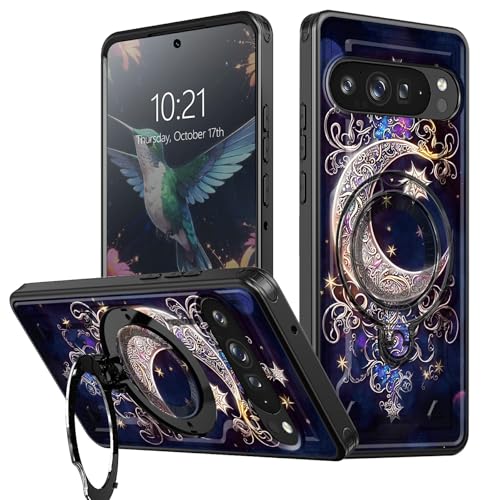BEOTIWAD Schutzhülle für Google Pixel 9 Pro XL mit Ständer, Mond, Stern, Galaxie, Blumendesign, gemischt, doppellagig, Ständer, stoßfeste Schutzhülle für Pixel 9 Pro XL BEOTIWAD Schutzhülle für Google Pixel 9 Pro XL mit Ständer, Mond, Stern, Galaxie, Blumendesign, gemischt, doppellagig, Ständer, stoßfeste Schutzhülle für Pixel 9 Pro XL von BEOTIWAD