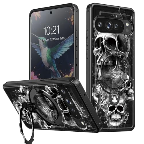 BEOTIWAD Schutzhülle für Google Pixel 9 Pro XL mit Ständer, Totenkopf-Thema, gemischt, doppellagig, Ständer, stoßfeste Schutzhülle für Pixel 9 Pro XL BEOTIWAD Schutzhülle für Google Pixel 9 Pro XL mit Ständer, Totenkopf-Thema, gemischt, doppellagig, Ständer, stoßfeste Schutzhülle für Pixel 9 Pro XL von BEOTIWAD