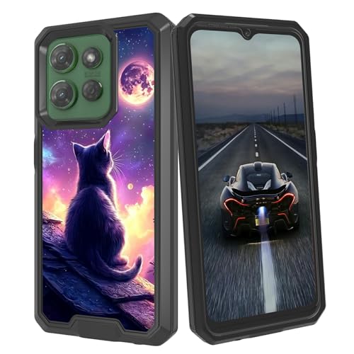 BEOTIWAD Schutzhülle für Motorola Moto G Play 5G 2025/G Power 5G 2025, niedliche Katze in Galaxy, gemischt, doppellagig, strapazierfähig, stoßfest, robust, Schutzhülle für Moto G Play 5G 2025/G Power von BEOTIWAD