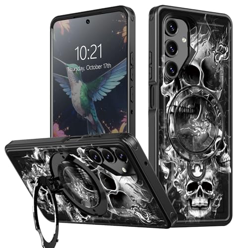BEOTIWAD Schutzhülle für Samsung Galaxy A16 5G 17 cm (6,7 Zoll), mit Ständer, Totenkopf-Motiv, gemischt, doppellagig, Ständer, stoßfeste Schutzhülle für Samsung A16 5G von BEOTIWAD