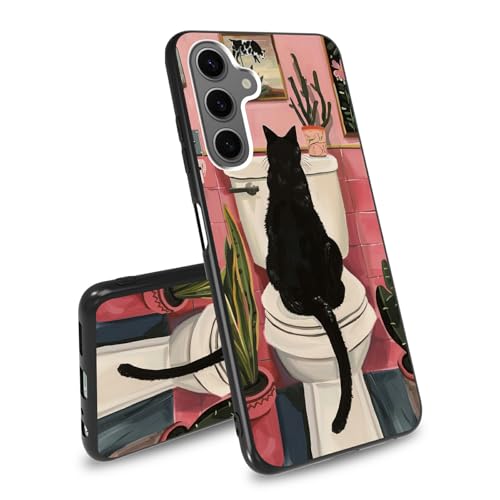 BEOTIWAD Schutzhülle für Samsung Galaxy A26 5G für Samsung A26 5G, schwarze Katze, die auf Toilette sitzt, ultradünn, weich, stoßfest, Schutzhülle für Galaxy A26 5G von BEOTIWAD