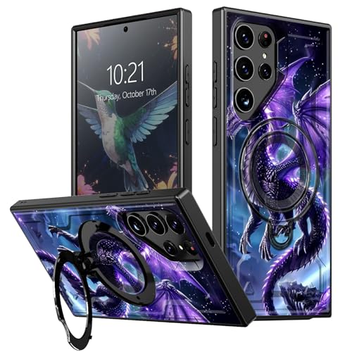BEOTIWAD Schutzhülle für Samsung Galaxy S25 Ultra mit Ständer, Drache mit violetten Flügeln, gemischt, doppellagig, Ständer, stoßfeste Schutzhülle für Samsung S25 Ultra BEOTIWAD Schutzhülle für Samsung Galaxy S25 Ultra mit Ständer, Drache mit violetten Flügeln, gemischt, doppellagig, Ständer, stoßfeste Schutzhülle für Samsung S25 Ultra von BEOTIWAD