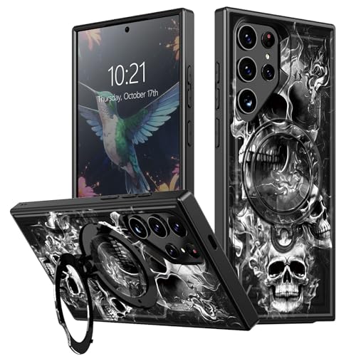 BEOTIWAD Schutzhülle für Samsung Galaxy S25 Ultra mit Ständer, Totenkopf-Motiv, gemischt, doppellagig, Ständer, stoßfeste Schutzhülle für Samsung S25 Ultra BEOTIWAD Schutzhülle für Samsung Galaxy S25 Ultra mit Ständer, Totenkopf-Motiv, gemischt, doppellagig, Ständer, stoßfeste Schutzhülle für Samsung S25 Ultra von BEOTIWAD
