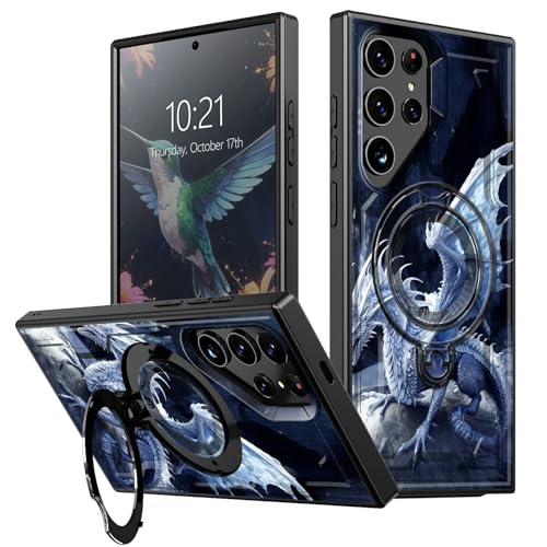 BEOTIWAD Schutzhülle für Samsung Galaxy S25 Ultra mit Ständer, blauer Drache, gemischt, doppellagig, Ständer, stoßfeste Schutzhülle für Samsung S25 Ultra BEOTIWAD Schutzhülle für Samsung Galaxy S25 Ultra mit Ständer, blauer Drache, gemischt, doppellagig, Ständer, stoßfeste Schutzhülle für Samsung S25 Ultra von BEOTIWAD