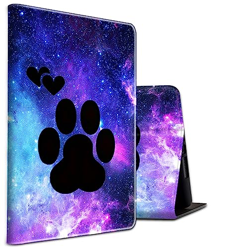 Für Samsung Galaxy Tab A8 10,5 Zoll 2022 Modell (SM-X200/X205/X207) Hülle, PU Leder Auto SleepWake Stand Cover mit verstellbarem Winkel für Samsung Tablet-Tiere Hundepfoten Galaxy von BEOTIWAD
