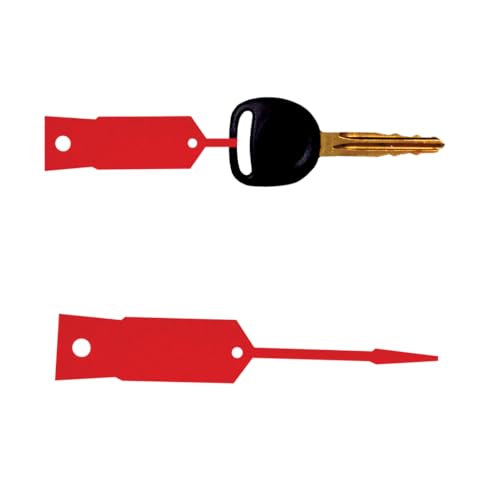 Econo Schlüsselanhänger – 1,9 cm x 11,4 cm – selbstsicherndes Vinyl – beschreibbare Oberfläche – 1.000 und 2.000 Stück Optionen – langlebig, einfach zu bedienen EZ408 (rote Econo Schlüsselanhänger von BER Flags and Bowz