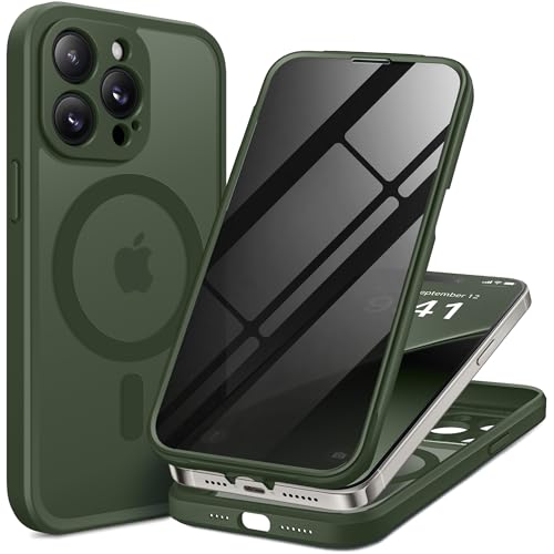 BERFY Magnetische Schutzhülle für iPhone 14 Pro Max, kompatibel mit MagSafe, integrierter Sichtschutz und verbesserter Kameraschutz, Anti-Spionage-Ganzkörper-stoßfeste Handyhülle für 14 Pro Max 6,7 BERFY Magnetische Schutzhülle für iPhone 14 Pro Max, kompatibel mit MagSafe, integrierter Sichtschutz und verbesserter Kameraschutz, Anti-Spionage-Ganzkörper-stoßfeste Handyhülle für 14 Pro Max 6,7 von BERFY