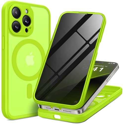 BERFY Magnetische Schutzhülle für iPhone 14 Pro Max, kompatibel mit MagSafe, integrierter Sichtschutz und verbesserter Kameraschutz, Anti-Spionage-Ganzkörper-Schutzhülle, stoßfest, Hellgrün BERFY Magnetische Schutzhülle für iPhone 14 Pro Max, kompatibel mit MagSafe, integrierter Sichtschutz und verbesserter Kameraschutz, Anti-Spionage-Ganzkörper-Schutzhülle, stoßfest, Hellgrün von BERFY