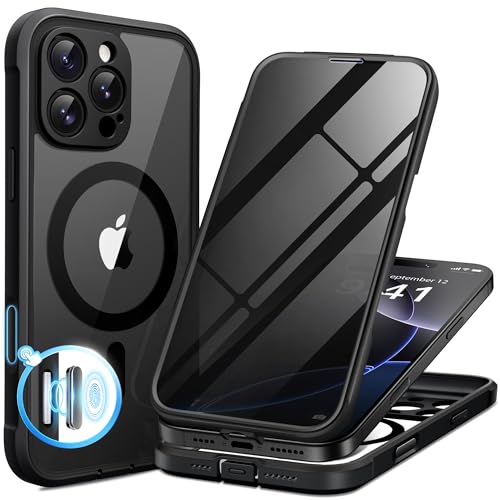 BERFY Magnetische Schutzhülle für iPhone 16 Pro Max, kompatibel mit MagSafe, integrierter Sichtschutz und verbesserter Kameraschutz, Anti-Spionage-Ganzkörper-stoßfeste Handyhülle für 16 Pro Max 17,5 BERFY Magnetische Schutzhülle für iPhone 16 Pro Max, kompatibel mit MagSafe, integrierter Sichtschutz und verbesserter Kameraschutz, Anti-Spionage-Ganzkörper-stoßfeste Handyhülle für 16 Pro Max 17,5 von BERFY