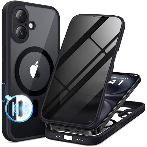 BERFY Magnetische Schutzhülle für iPhone 16 Plus, kompatibel mit MagSafe, integrierter Sichtschutz und verbesserter Kameraschutz, Anti-Spionage-Ganzkörper-stoßfeste Handyhülle für 16 Plus 6,7 Zoll BERFY Magnetische Schutzhülle für iPhone 16 Plus, kompatibel mit MagSafe, integrierter Sichtschutz und verbesserter Kameraschutz, Anti-Spionage-Ganzkörper-stoßfeste Handyhülle für 16 Plus 6,7 Zoll von BERFY