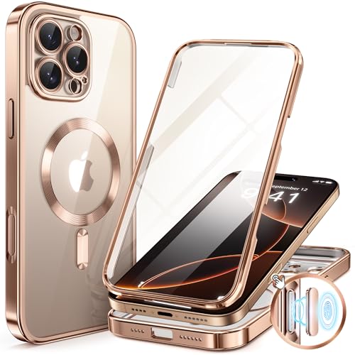 BERFY Magnetische Schutzhülle für iPhone 16 Pro, kompatibel mit Magsafe, eingebauter 9H-Hartglas-Displayschutz & verbesserter Kameraschutz, Ganzkörper-Plating Handyhülle für 16 Pro 6,3 Zoll, Desert BERFY Magnetische Schutzhülle für iPhone 16 Pro, kompatibel mit Magsafe, eingebauter 9H-Hartglas-Displayschutz & verbesserter Kameraschutz, Ganzkörper-Plating Handyhülle für 16 Pro 6,3 Zoll, Desert von BERFY