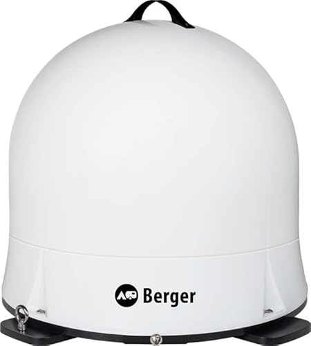 Berger Move 2.0 Mobile Satelliten-Antenne | Parabolantenne für Satellitenempfang | Portable Outdoor Camping SAT - Antenne (weiß) von BERGER
