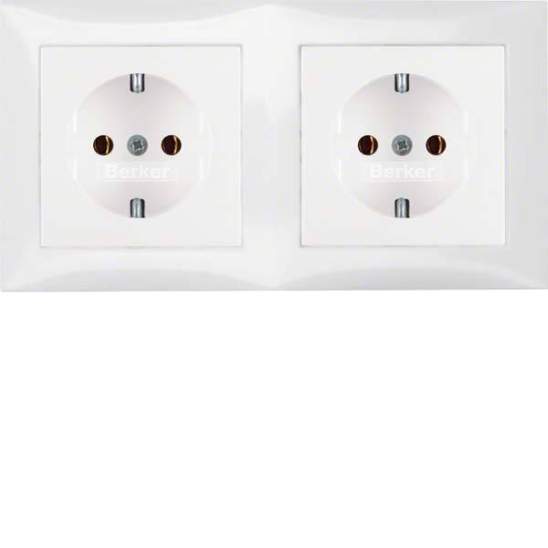 BER S1 Schuko Kombi mit 47208989 Rahmen 2fach polarweiss glänzend BER S1 Schuko Kombi mit 47208989 Rahmen 2fach polarweiss glänzend von BERKER GMBH & CO. KG