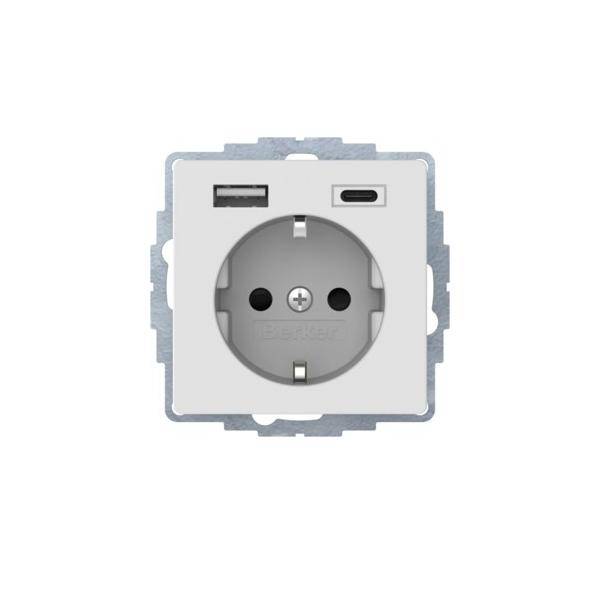 Berker Steckdose SCHUKO/USB A-C 48046089 Q.1/Q.3 polarweiß samt Berker Steckdose SCHUKO/USB A-C 48046089 Q.1/Q.3 polarweiß samt von BERKER GMBH & CO. KG
