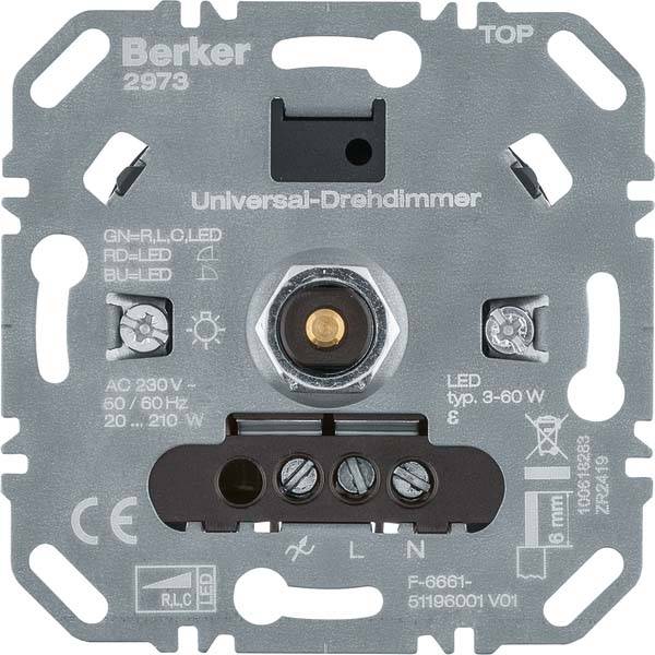 Berker Uni-Drehdimmer (R L C LED) 2973 Lichtst. von BERKER GMBH & CO. KG