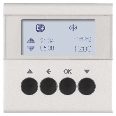 85745183  - KNX-Funk Jalousieschaltuhr alu matt 85745183 von BERKER