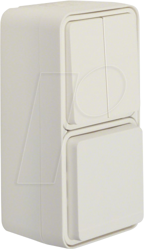 BERKER 47903512 - Kombi. Serienschalter/Steckdose mit Klappdeckel AP W.1 polarweiß von BERKER