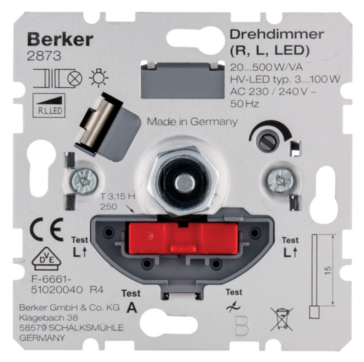 Berker 2873 Drehdimmer NV/LED mit Softrastung von BERKER