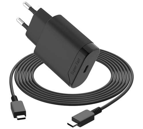 USB C Ladegerät 25 W für Samsung S21/ S21 FE/ S21 PLUS/ S22/ S22 PLUS/ S23/ S20/ A53/ A52/ A54/ A13/ A33/ A32, PD Schnellladegerät Typ C Replacement Samsung EP-TA800N mit Kabel 1,5 m von BERLS