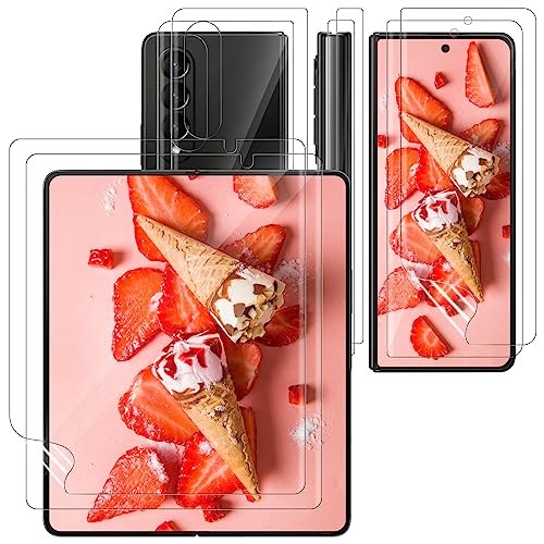 [2 Stück] Schutzfolie für Samsung Galaxy Z Fold 4 5G Folie + Rückenschutzfolie, HD Weich TPU Panzerglasfolie, Kratzfest & Sensitive Touch, Blasenfrei Displayschutzfolie für Galaxy Z Fold 4 von BERMIEU