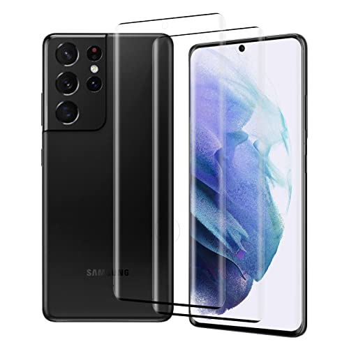 Schutzfolie für Samsung Galaxy S21 Ultra 5G Folie, [2 Stück] S21 Ultra Schutzglas, 9H Härte Gehärtetem Glas, Anti-Blasenfrei, 3D Vollbezüge Displayschutz für Samsung Galaxy S21 Ultra von BERMIEU