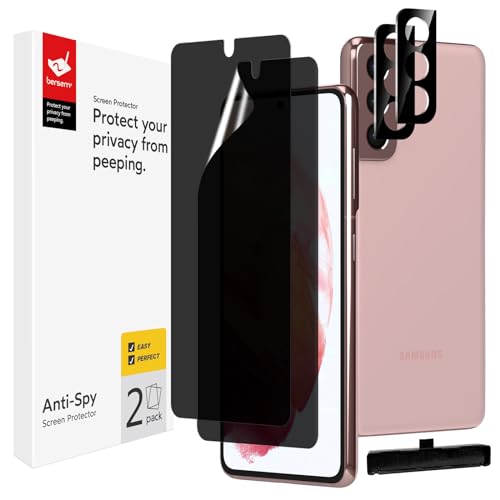 BERSEM 2+2 Stück Sichtschutz Schutzfolie für Samsung Galaxy S21, 6.2 Zoll mit Gehärtetem Glas KameraSchut, Anti-Spy Schutzfolie aus Flexiblem TPU, Einfache Installation BERSEM 2+2 Stück Sichtschutz Schutzfolie für Samsung Galaxy S21, 6.2 Zoll mit Gehärtetem Glas KameraSchut, Anti-Spy Schutzfolie aus Flexiblem TPU, Einfache Installation von BERSEM
