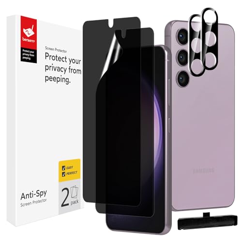 BERSEM 2+2 Stück Sichtschutz Schutzfolie für Samsung Galaxy S23, 6.1 Zoll mit Gehärtetem Glas KameraSchut, Anti-Spy Schutzfolie aus Flexiblem TPU, Einfache Installation BERSEM 2+2 Stück Sichtschutz Schutzfolie für Samsung Galaxy S23, 6.1 Zoll mit Gehärtetem Glas KameraSchut, Anti-Spy Schutzfolie aus Flexiblem TPU, Einfache Installation von BERSEM