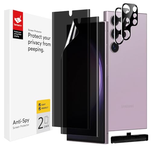 BERSEM 2+2 Stück Sichtschutz Schutzfolie für Samsung Galaxy S23 ULTRA, 6.8 Zoll mit Gehärtetem Glas KameraSchut, Anti-Spy Schutzfolie aus Flexiblem TPU, Einfache Installation BERSEM 2+2 Stück Sichtschutz Schutzfolie für Samsung Galaxy S23 ULTRA, 6.8 Zoll mit Gehärtetem Glas KameraSchut, Anti-Spy Schutzfolie aus Flexiblem TPU, Einfache Installation von BERSEM
