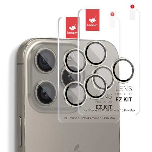 BERSEM 2 Stück Kameraschutz für iPhone 15 Pro Max/iPhone 15 Pro EZ Kit, 9H Gehärtetes Glas, Anti-Kratzer, HD-klar, Hüllenfreundlich, Kamera Schutzfolie– GOLD BERSEM 2 Stück Kameraschutz für iPhone 15 Pro Max/iPhone 15 Pro EZ Kit, 9H Gehärtetes Glas, Anti-Kratzer, HD-klar, Hüllenfreundlich, Kamera Schutzfolie– GOLD von BERSEM