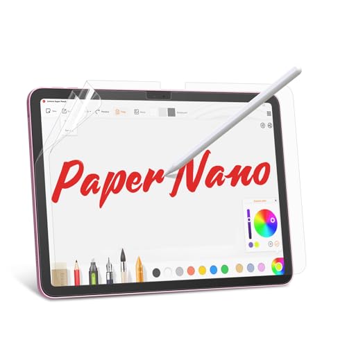 BERSEM 2 Stück Papier Schutzfolie Kompatibel mit iPad 10. Generation 10.9 Zoll (2022), Mattes PET Folie zum Zeichnen, Blendschutz, Schreiben wie Papier, einfache Anbringung von BERSEM