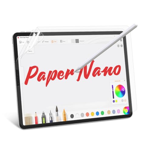 BERSEM 2 Stück Papier Schutzfolie Kompatibel mit iPad Pro 12.9 (2022 & 2021 & 2020 & 2018 Modelle) Mattes PET Folie zum Zeichnen, Blendschutz, Schreiben wie Papier, einfache Anbringung von BERSEM