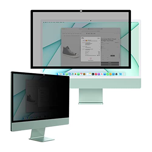 BERSEM Abnehmbarer Sichtschutz Anti Blendschutz Blickschutzfolie, Displayschutz Blickschutzfilter für Apple iMac (24 Zoll) 16:9 Filter Anti-Glare Anti-Scratch UV-Blocking von BERSEM