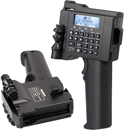 BESHENG PT2000SE Tragbarer Handdrucker mit Schnell Trockener Tintenpatrone, Tragbarer Handheld Tintenstrahldrucker Pistole für Datum Barcode QR Code Logo - Drucke auf Glas, Metall, Karton, Holz usw von BESHENG