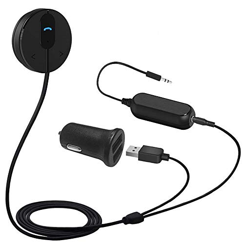 BESIGN BK01 Bluetooth 4.1 Freisprecheinrichtung, Freisprechanlage, Bluetooth Empfänger für KFZ Auto Lautsprechersystem mit 3.5 mm Klinke, Magnetic Base, Ground Loop Noise Isolator/Entstörfilter von BESIGN