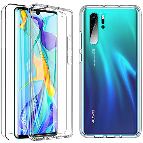 BESINPO Für Huawei P30 Pro Hülle, P30 Pro Hülle Transparent Ultra-HD mit Displayschutz 360° Rundumschutz Schutzhülle Robust Bumper Case TPU Silikon Handyhülle für Huawei P30 Pro/P30 Pro New Edition von BESINPO