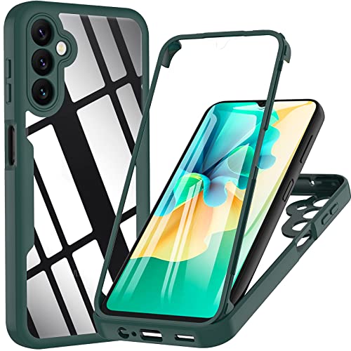 BESINPO Für Samsung A14 Hülle, Samsung Galaxy A14 5g Hülle, 360° Rundumschutz TPU Robust Bumper Case Stoßfest Handyhülle Mit Eingebautem Displayschutz, Schutzhülle für Samsung A14 4G/5G (Grün) von BESINPO