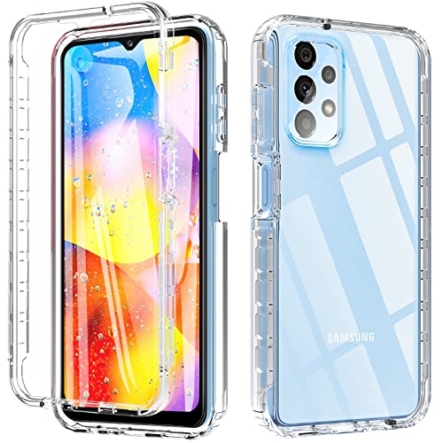 BESINPO Für Samsung Galaxy A13 Hülle, A13 4G Hülle, Silikon 360 Grad Case Rundumschutz Robust Cover mit Eingebautem Displayschutz Outdoor Bumper Schutzhülle Handyhülle für Samsung A13 (Transparent) von BESINPO