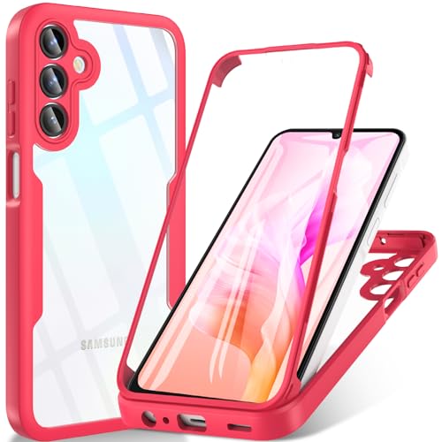 BESINPO Für Samsung Galaxy A15 5g Hülle, Samsung Galaxy A15 Hülle Mit Eingebautem Displayschutz, 360° Rundumschutz Stoßfest Robust Case Handyhülle Schutzhülle für Samsung A15 4G/5G (Rot) von BESINPO