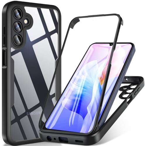 BESINPO Für Samsung Galaxy A15 Hülle, Samsung Galaxy A15 5G/4G Hülle Mit Eingebautem Displayschutz, 360° Rundumschutz Stoßfest Robust Case Handyhülle Schutzhülle für Samsung A15 (Schwarz) von BESINPO